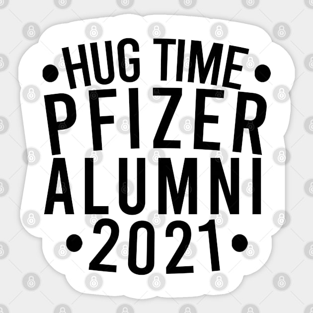 Vaccinated Pfizer Alumni black Sticker by Aspita